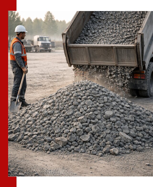 Гранитный щебень фракции 100–201 для строительства в Новокуйбышевске