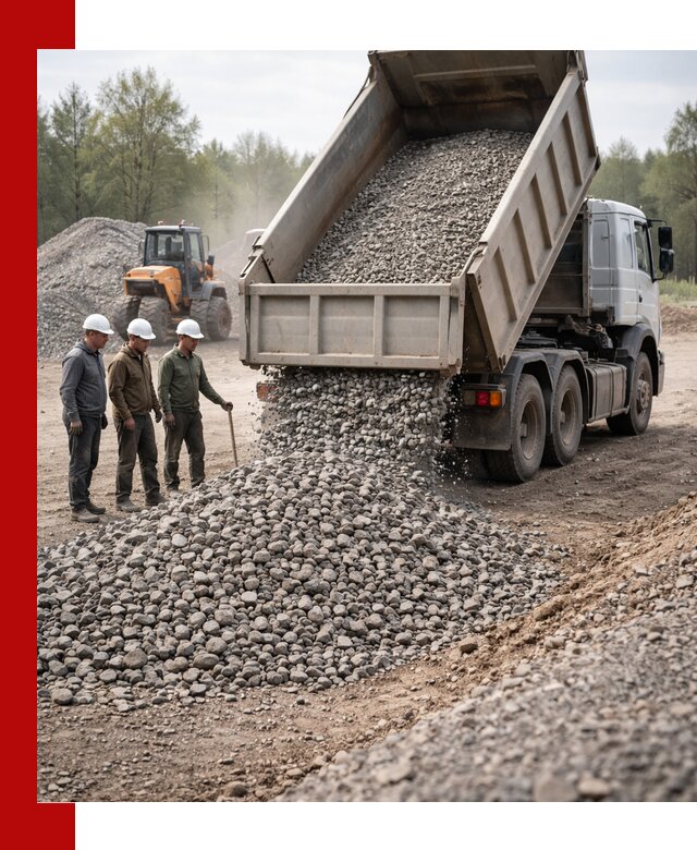 Доставка гравийного щебня фракции 70-120 в Новокуйбышевске