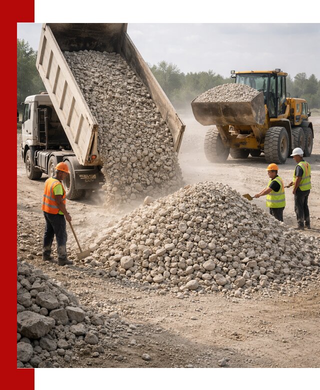Доставка известнякового щебня фр. 40-70 в Новокуйбышевске