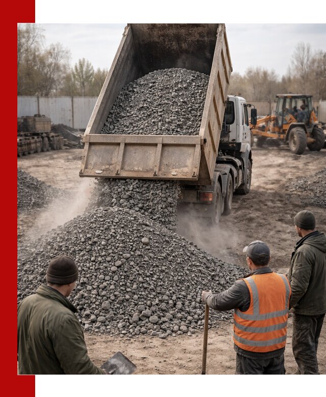 Доставка шлакового щебня в удобные сроки по выгодной цене в Новокуйбышевске