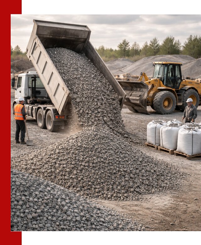 Бетонный щебень фракция 5–20 с доставкой в Новокуйбышевске