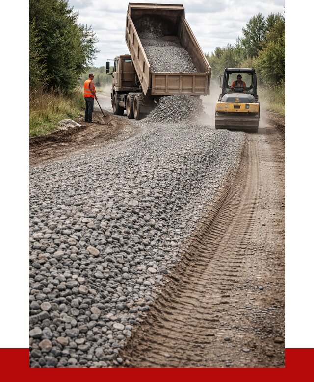 Щебень для отсыпки дороги в Новокуйбышевске от 2765 р. ПРОНЕРУДНвб