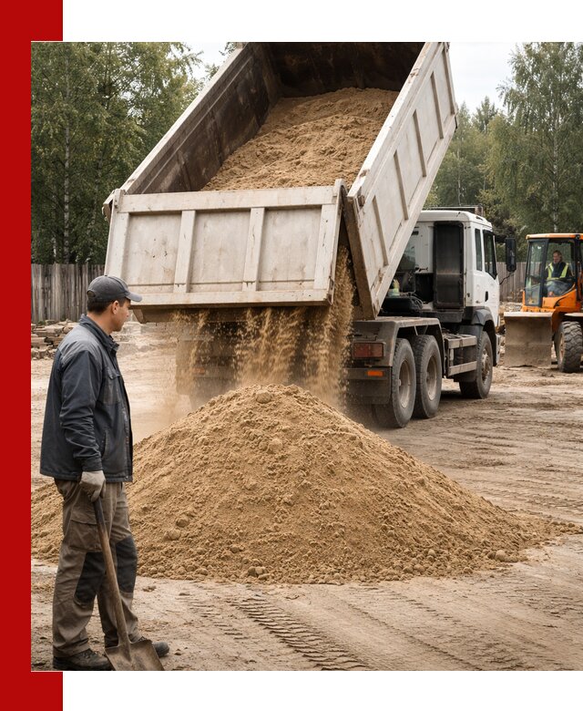 Доставка и продажа песка с разгрузкой в Новокуйбышевске