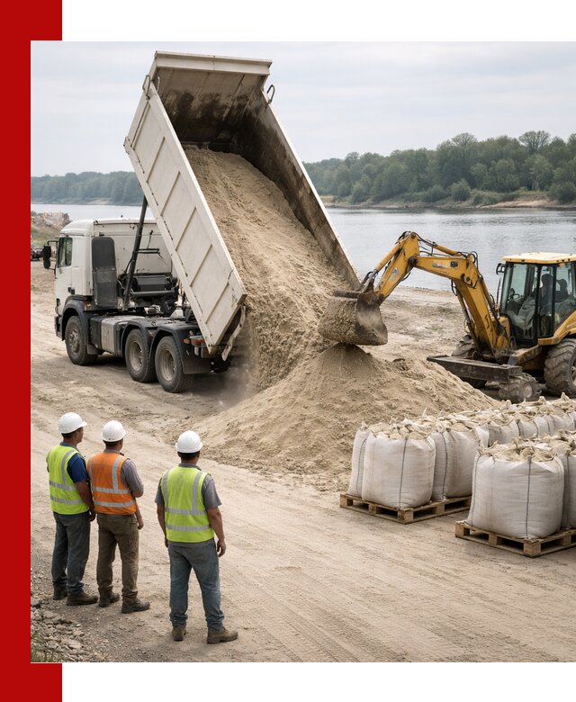Доставка речного песка в Новокуйбышевске самосвалами и погрузкой