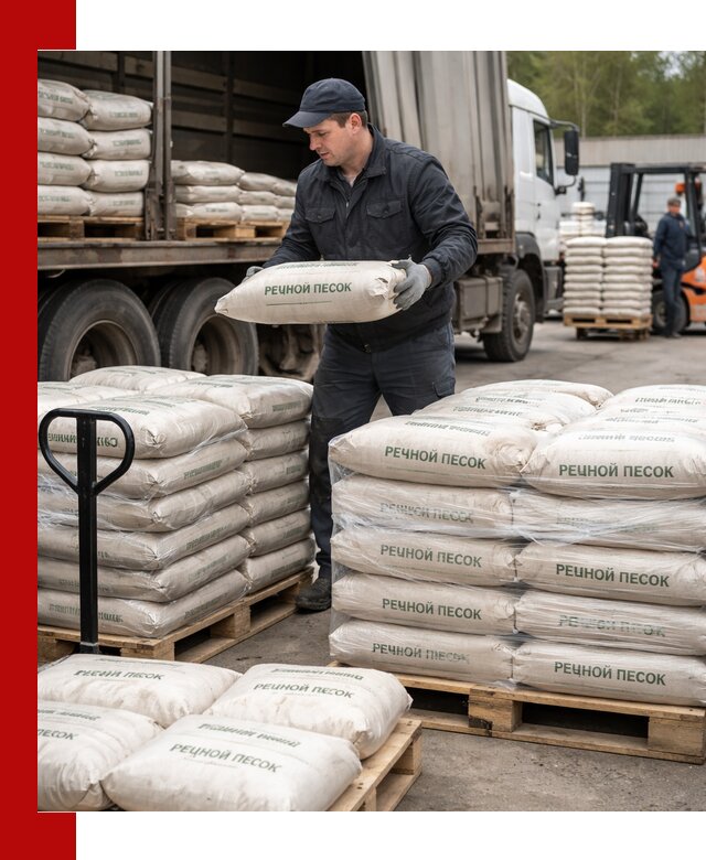 Речной песок в мешках с доставкой в Новокуйбышевске
