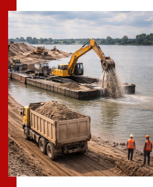 Намывной песок с доставкой в Новокуйбышевске оптом и в розницу