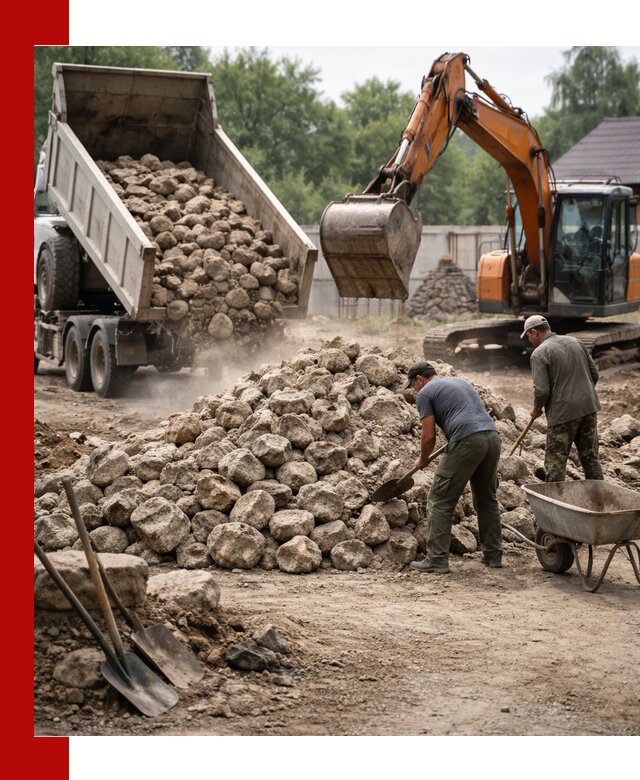 Доставка и разгрузка бутового камня в Новокуйбышевске