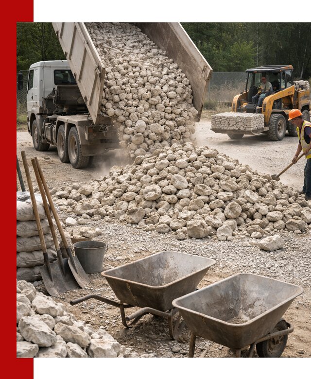 Доставка и продажа бутового известнякового камня в Новокуйбышевске