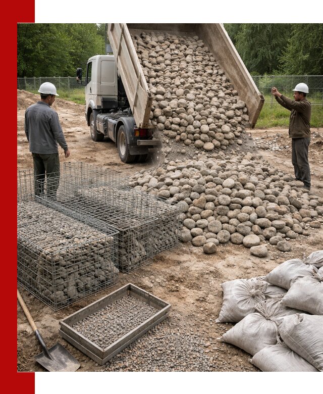 Камень для габионов фракция 70–151 в Новокуйбышевске