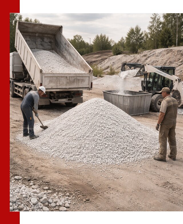 Доставка и продажа белой мраморной крошки в Новокуйбышевске