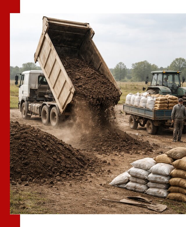 Доставка грунта и удобрений оптом в Новокуйбышевске для сельхоз и строительства