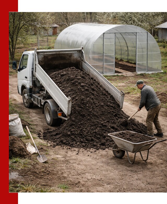 Чернозем для теплицы с доставкой в Новокуйбышевске