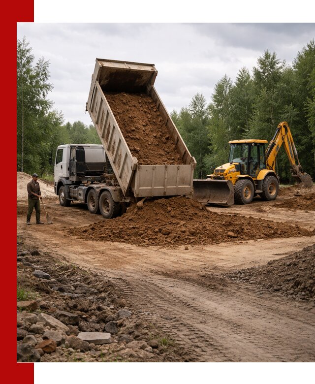 Доставка суглинка самосвалами в Новокуйбышевске подсыпка и планировка