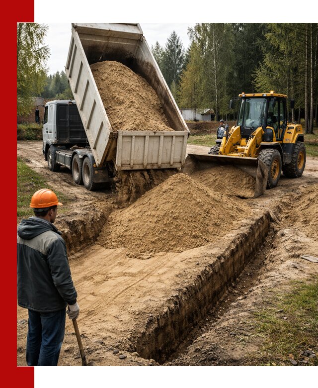 Доставка песчаного грунта в Новокуйбышевске для строительных работ