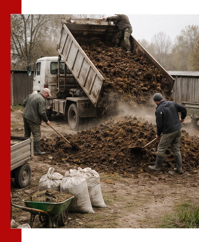 Доставка коровьего навоза самосвалом в Новокуйбышевске