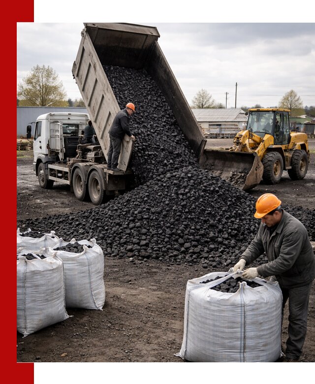 Доставка каменного угля в Новокуйбышевске оптом и в розницу