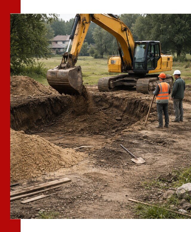 Рытье котлована под фундамент в Новокуйбышевске (быстро и недорого)