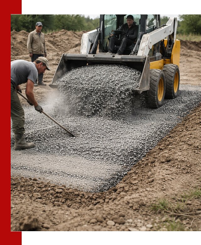 Устройство щебеночной подушки в Новокуйбышевске для дорог и фундаментов